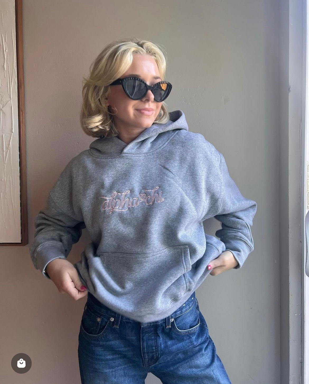 Alpha Chi Bow Embroidery Hoodie