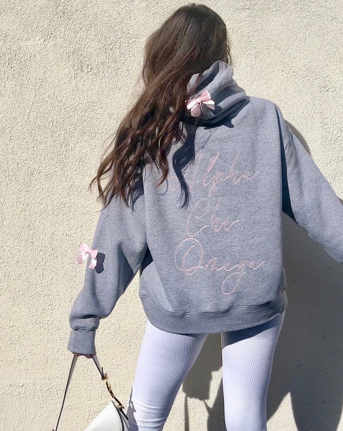 Re-Order: Alpha Chi Bow Embroidery Hoodie