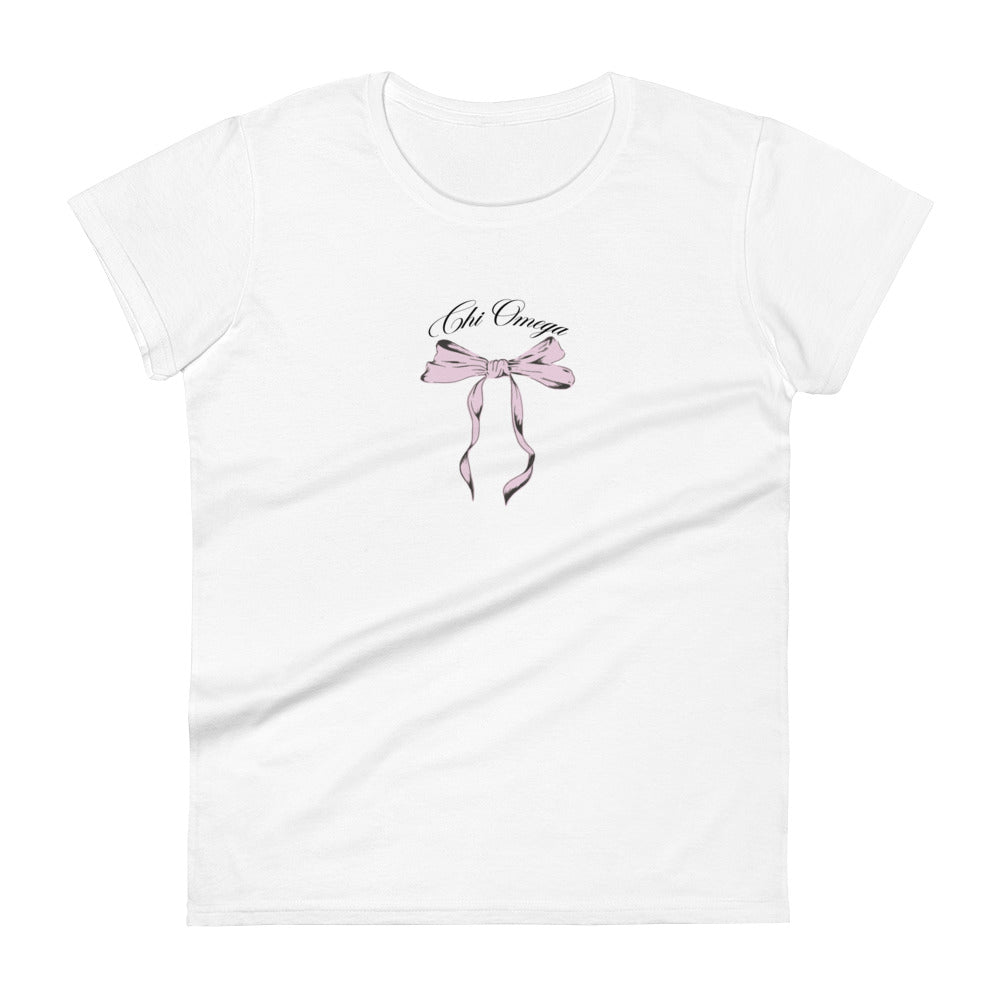 Chi Omega Tied in Pink Women's short sleeve t-shirt