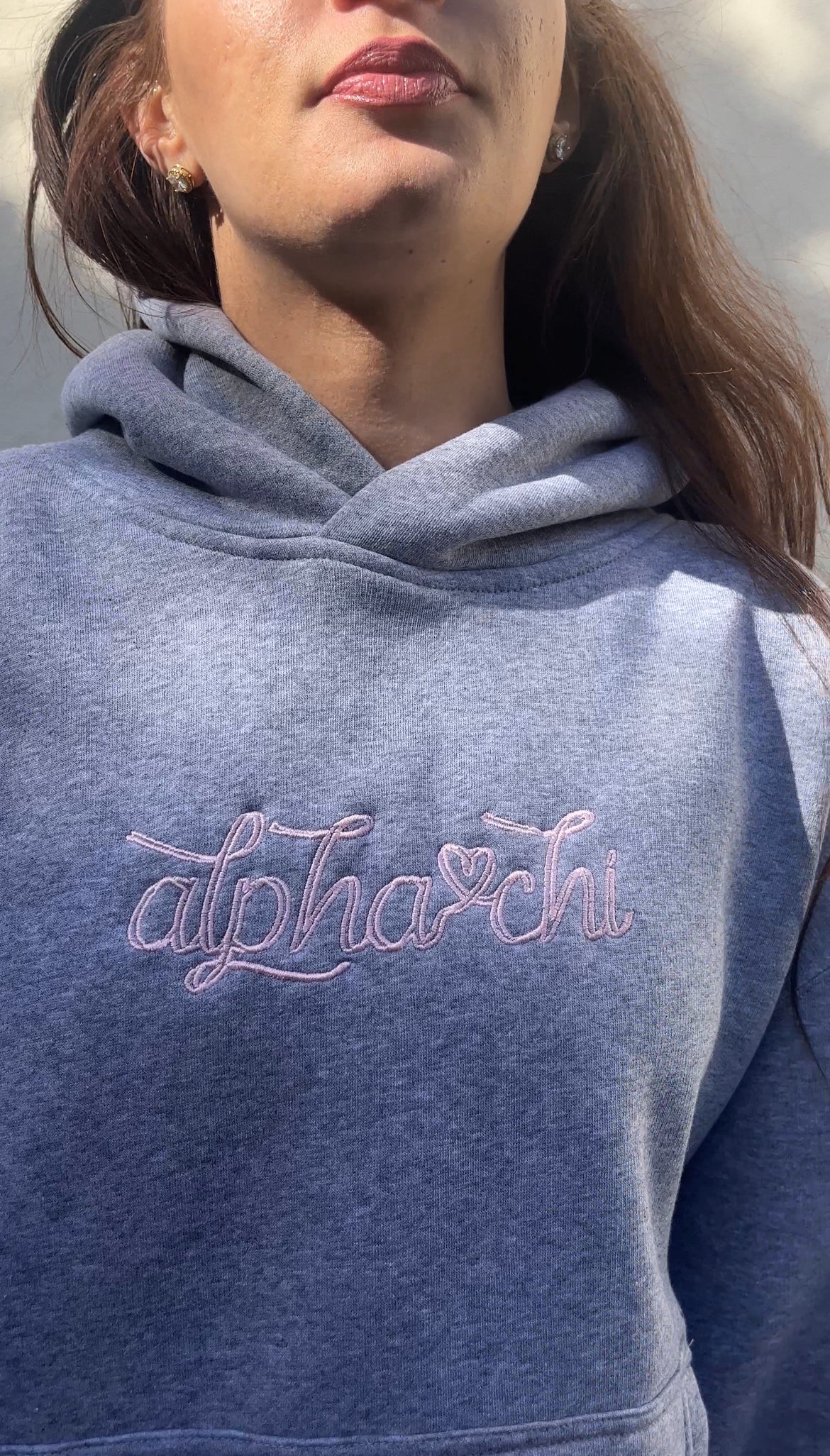 Alpha Chi Bow Embroidery Hoodie