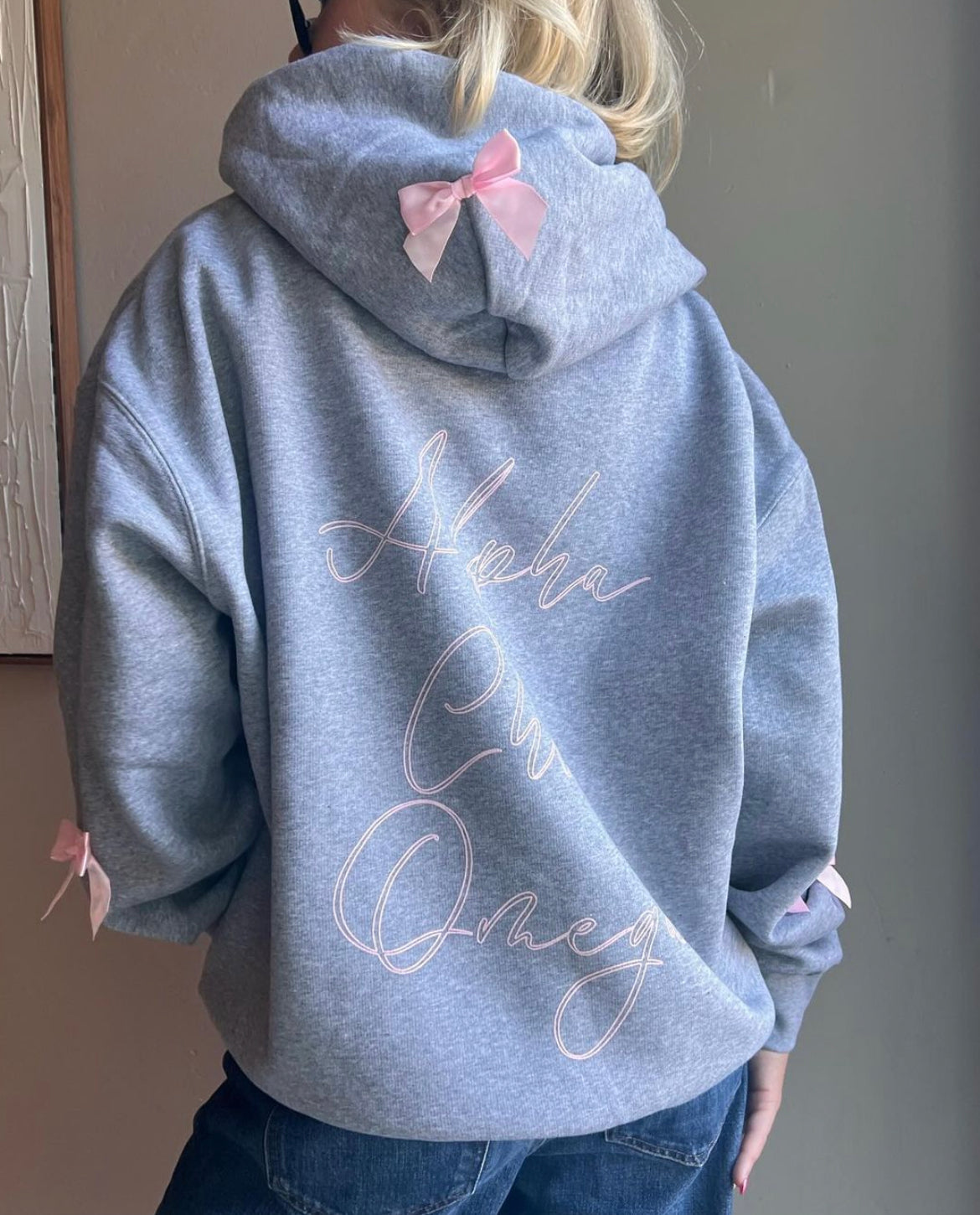 Alpha Chi Bow Embroidery Hoodie