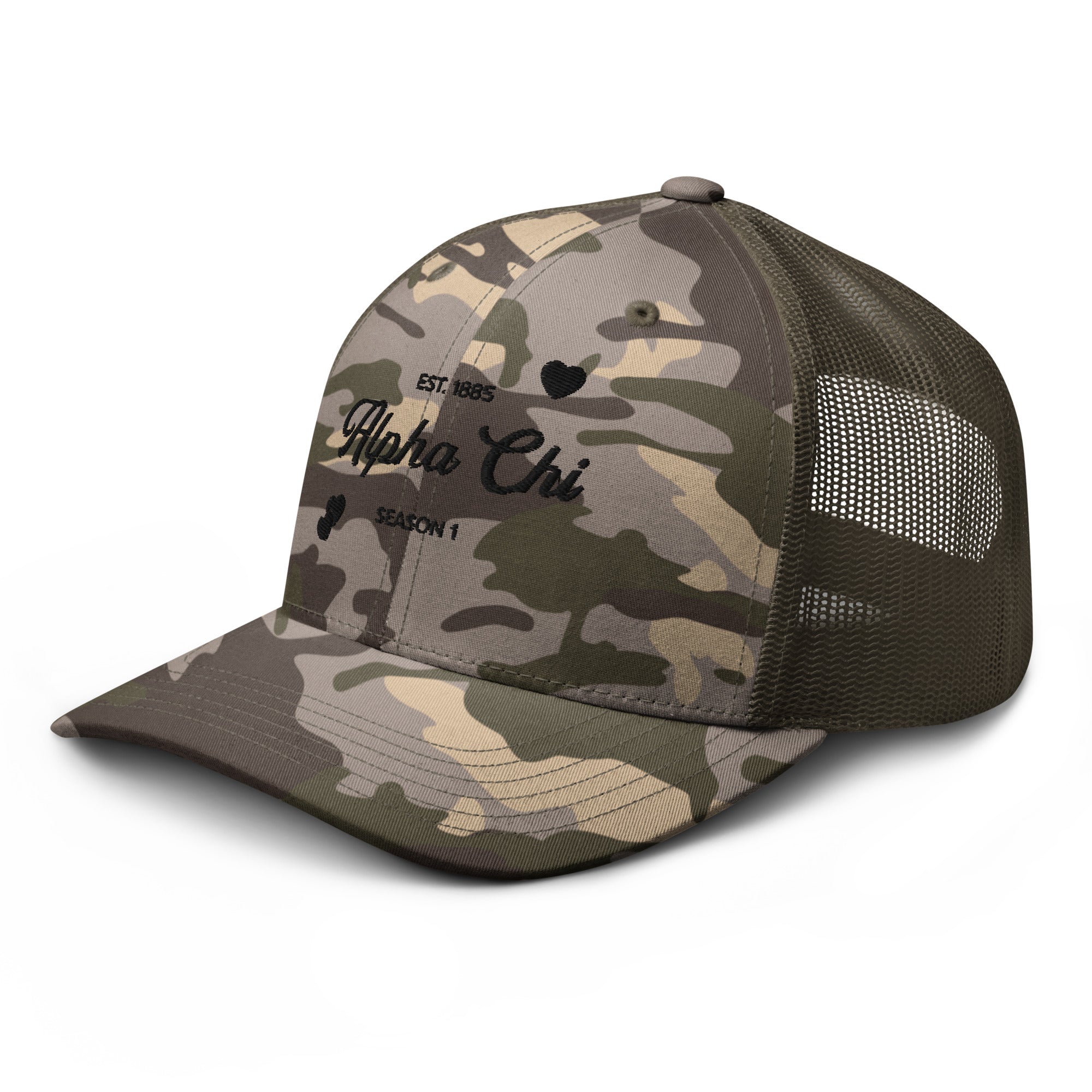 Alpha Chi Omega Camouflage trucker hat