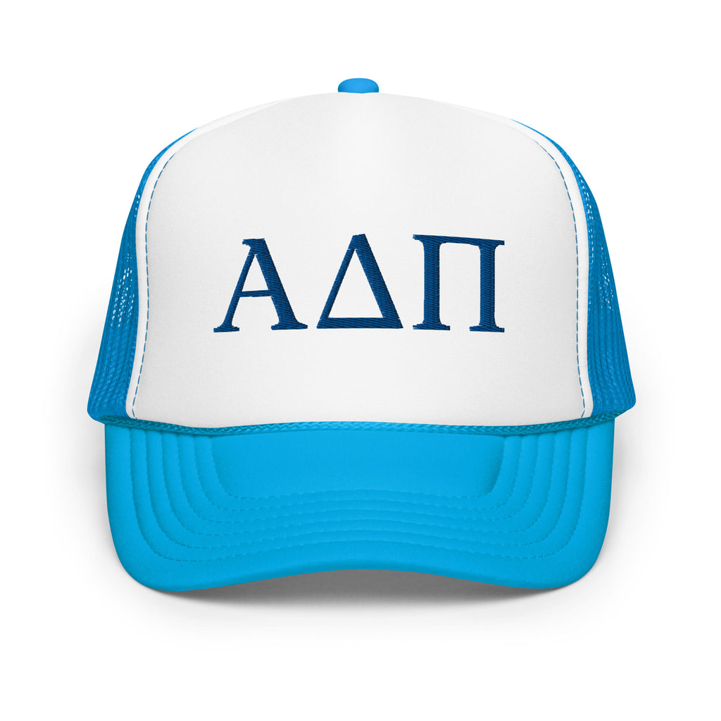 Alpha Delta Pi Embroidered Foam trucker hat