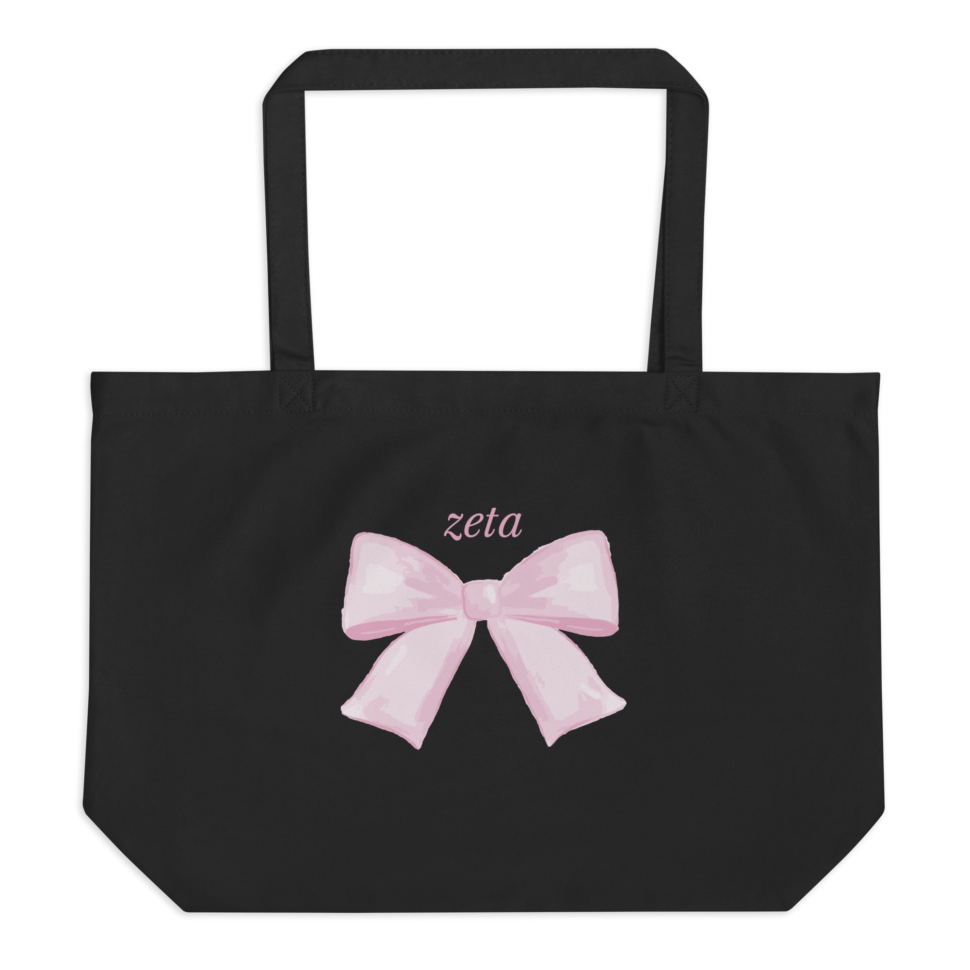 Zeta Tau Alpha Bow so Cute Large tote bag