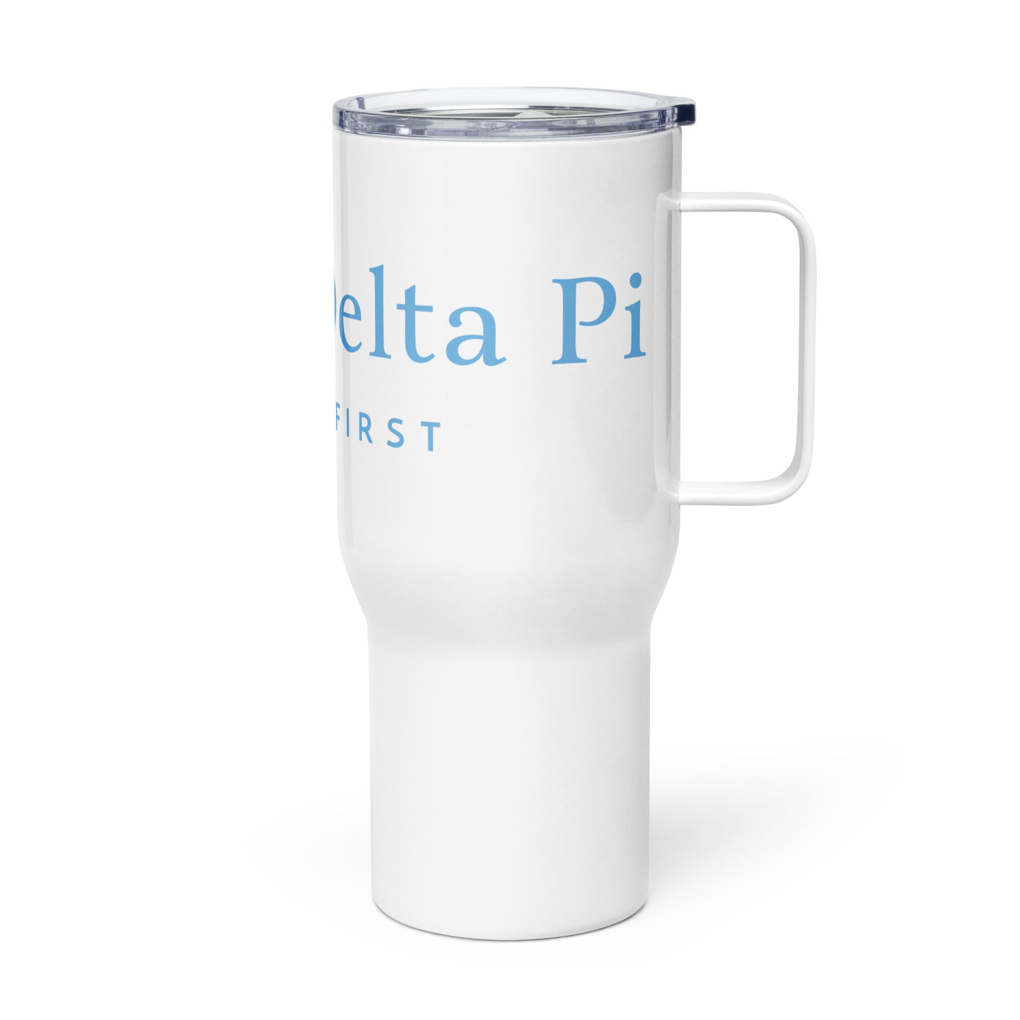 Alpha Delta Pi Travel mug with a handle