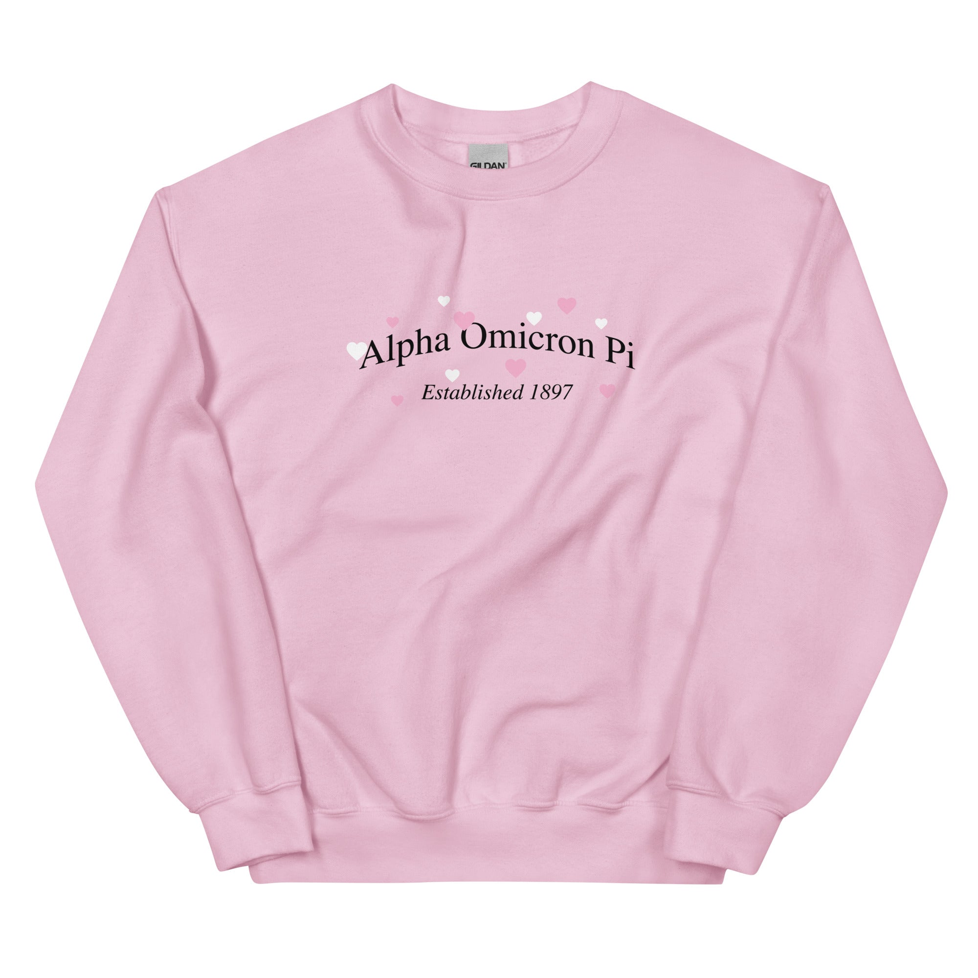 Alpha Omicron Pi Hearts Sweatshirt