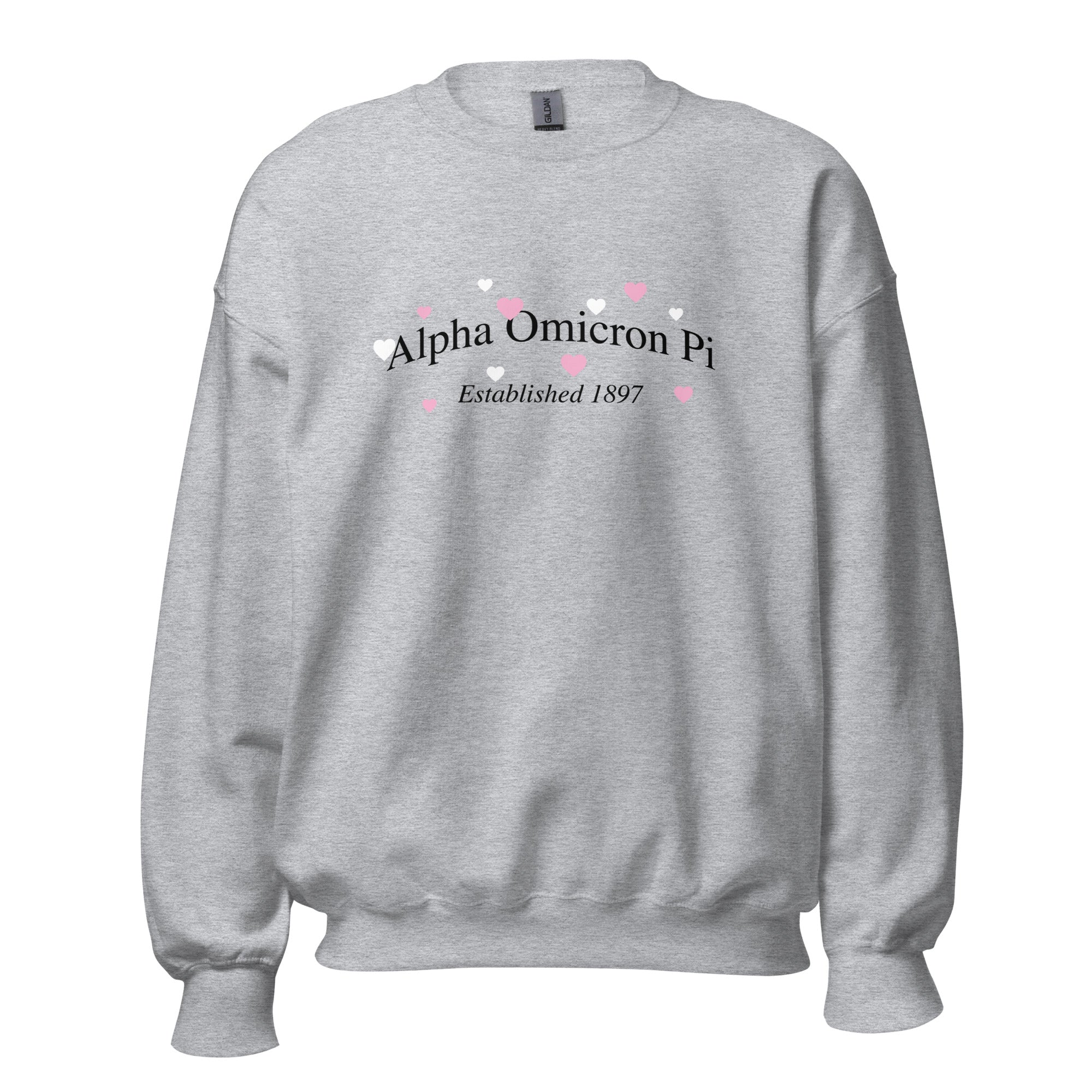 Alpha Omicron Pi Hearts Sweatshirt