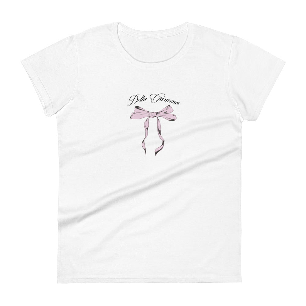 Delta Gamma Tied in Pink Women's short sleeve t-shirt