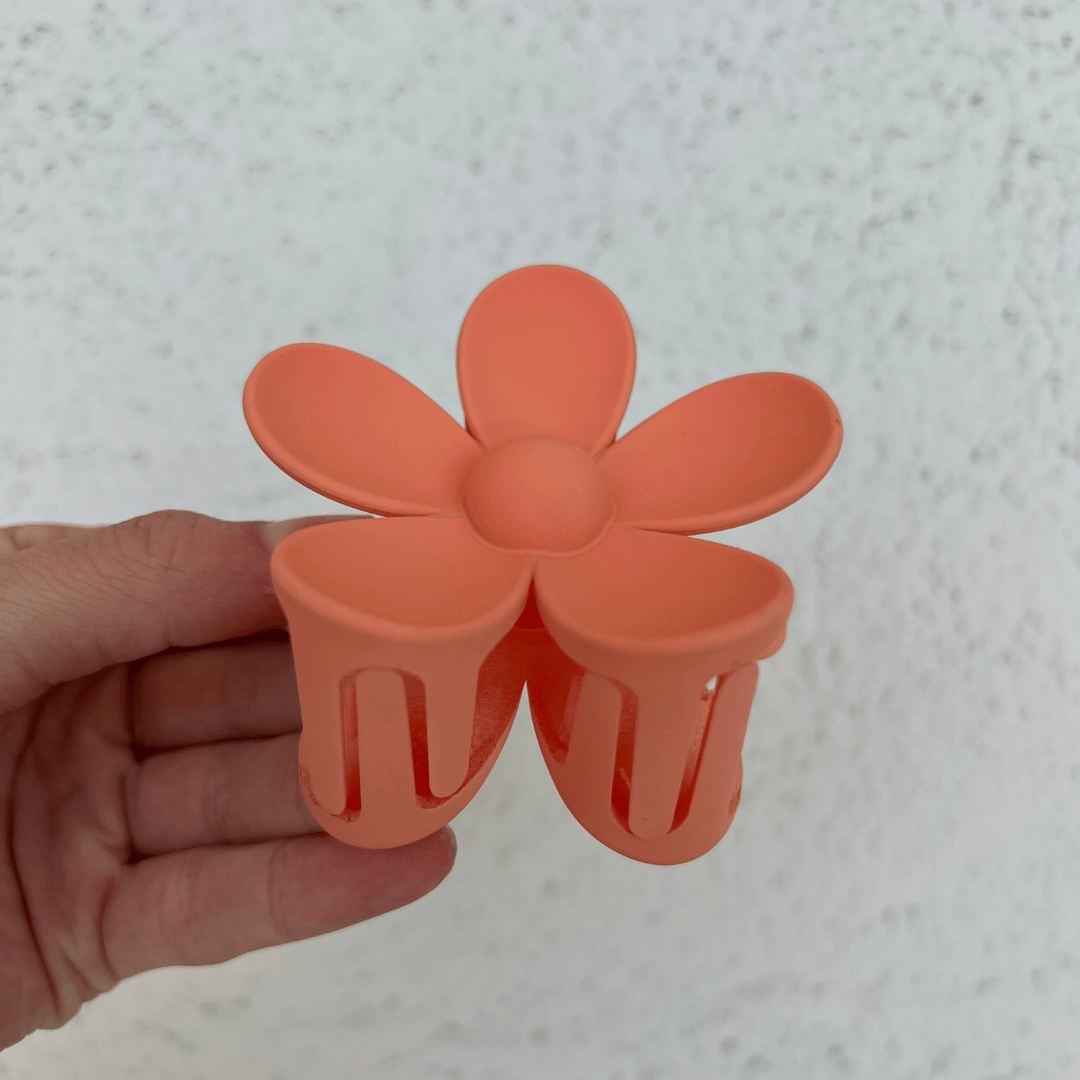 Coral Flower Claw Clip