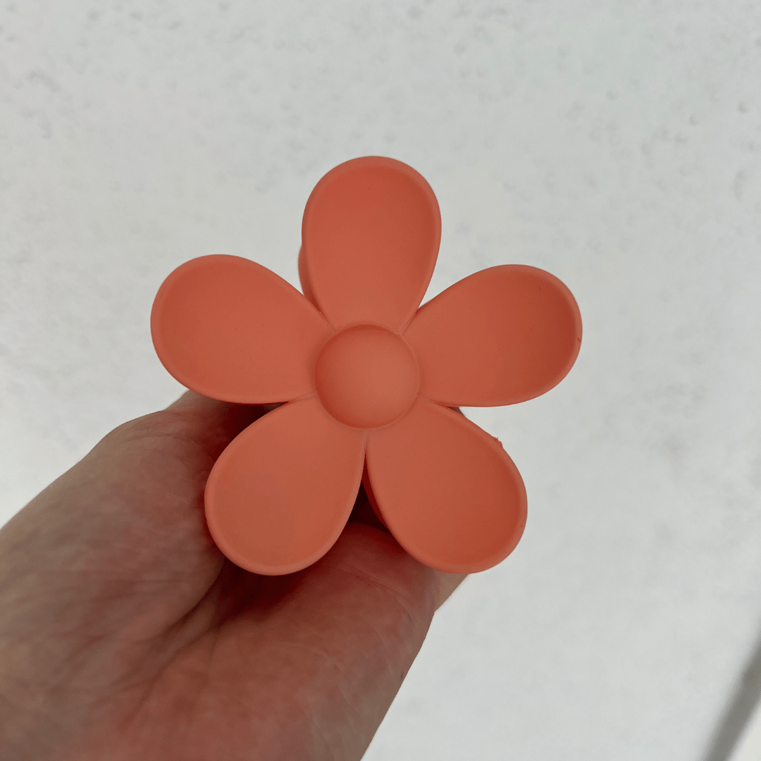 Flower Claw Clip Coral