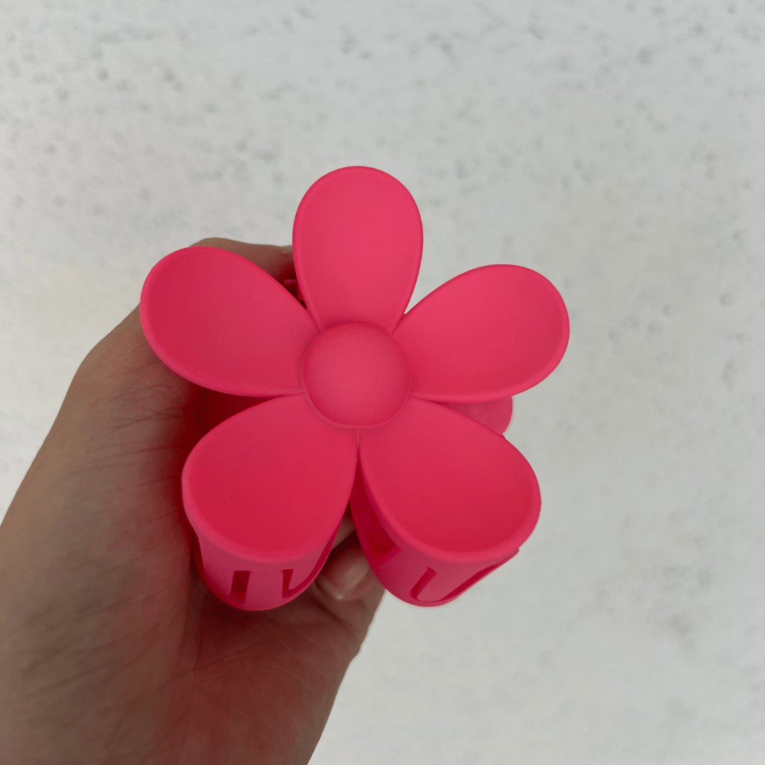 Flower Claw Clip Hot Pink