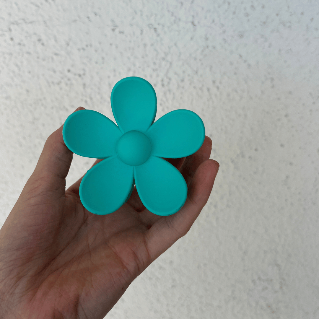 Flower Claw Clip Teal