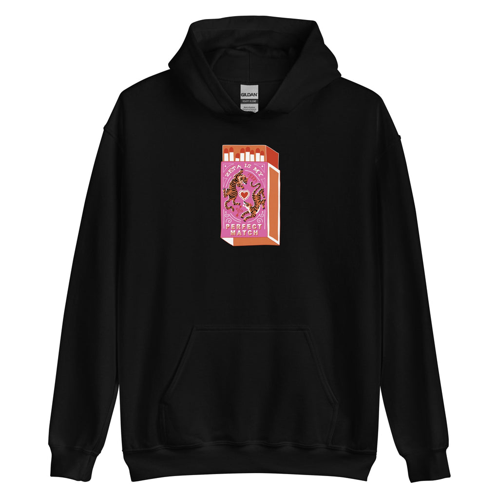 Zeta Tau Alpha is my Perfect Match Black Hooded Sweatshirt