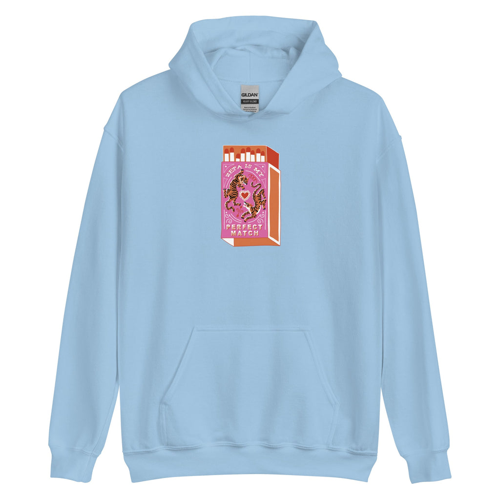 Zeta Tau Alpha is my Perfect Match Blue Hooded Sweatshirt