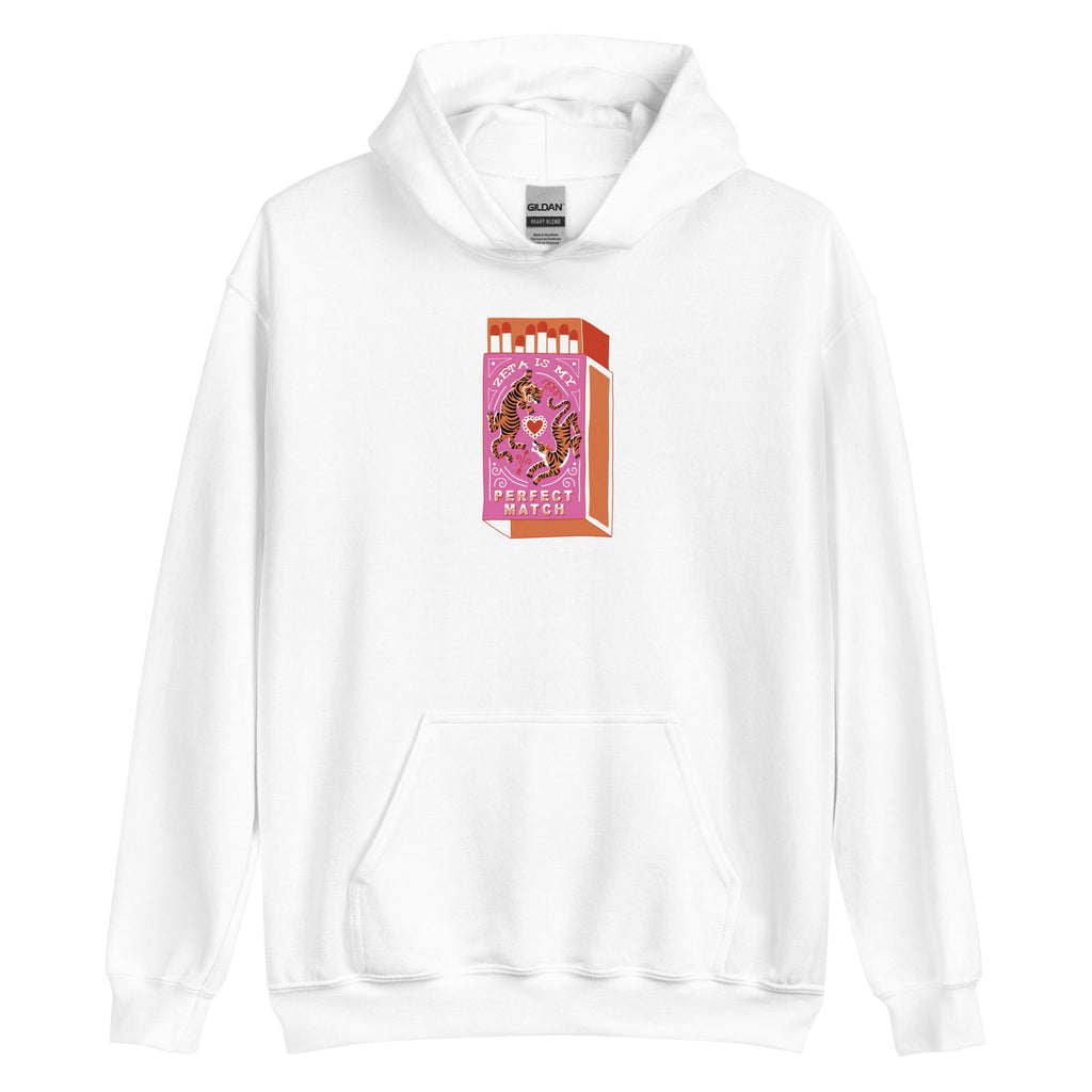 Zeta Tau Alpha is my Perfect Match White Hooded Sweatshirt